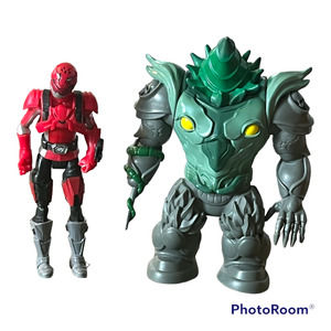 Dino Fury-Mighty Morphin Power Rangers  Action Figure Lot-ShockHorn-Red Ranger